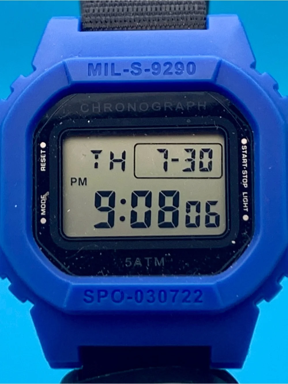 Men’s Digital Wristwatch Chrono Day Date Backlight Alarm Nylon Strap Working